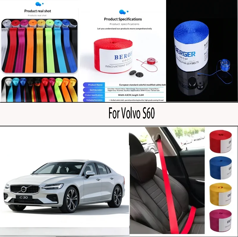 

For Volvo S60 Car Seat Belt Seatbelt Webbing Lap Retractable Safety Strap 48MM