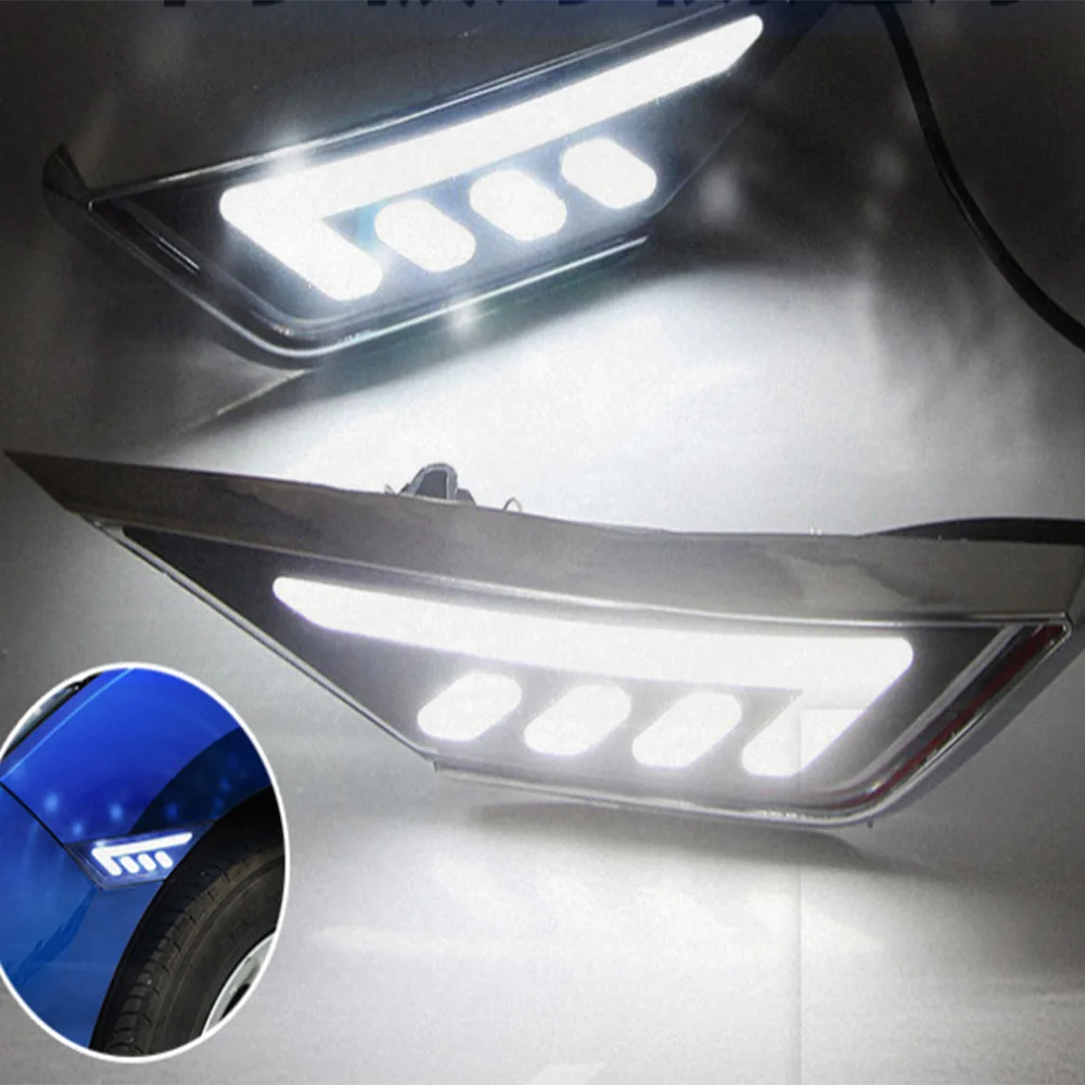 LED الجانب ماركر ضوء لهوندا سيفيك 2016 إلى 2020 DRL الحاجز مصباح ضوء النهار مع بدوره إشارة