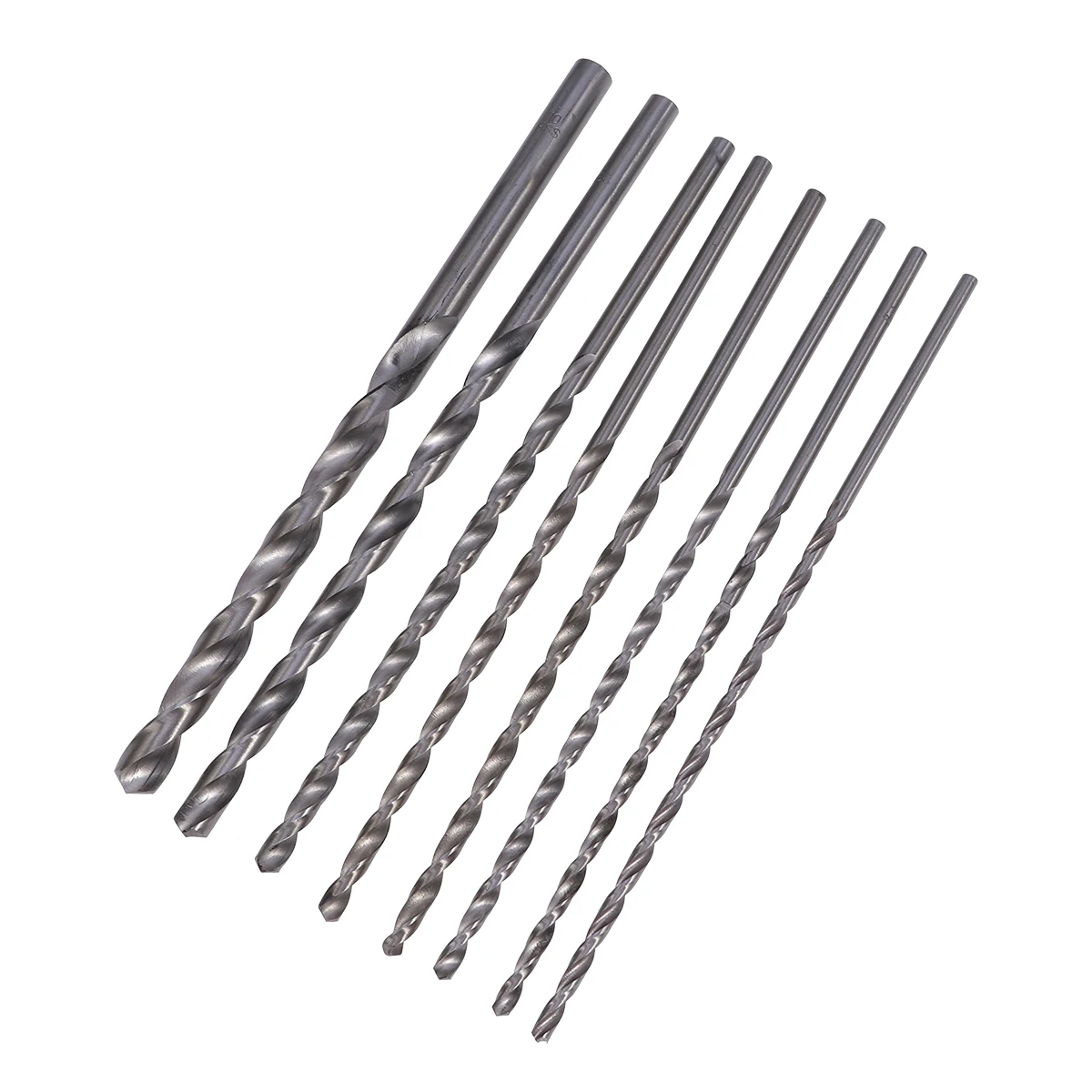 

8Pcs High Speed Steel Drill Bit Set Extra Long 200mm Small Cutting Resistance for Metal Wood Plastic Precision