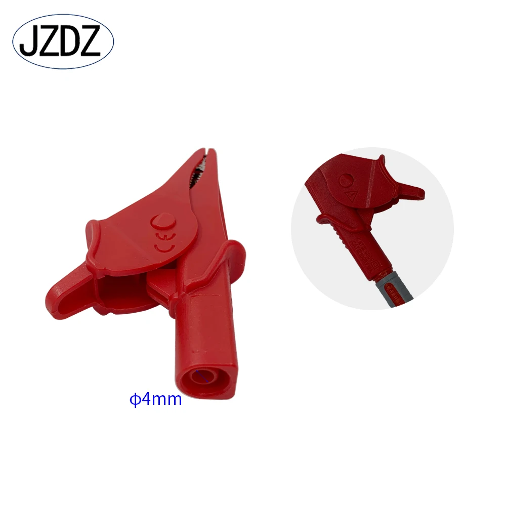 JZDZ Heavy Duty Alligator Clips Full Insulated Safe Crocodile Clips with 4mm Banana Jack Socket for electrical Test J.60073