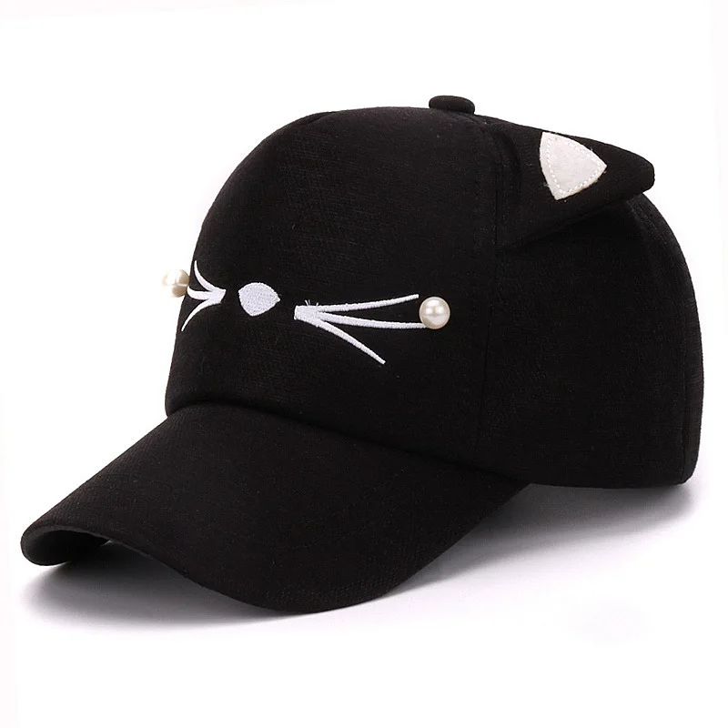 2024 New Cats Ears Fleece Hat Peak Cap Baseball Cartoon Cotton Outdoor Sport Casual Sun Cap Cosplay Fashion Plush Hat