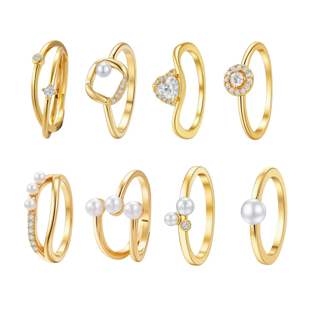 2026 New 925 Silver Gold-plated Multi-layer Irregular Geometry Design Ring Exquisite DIY Charm Jewelry Gift Women Surprise Gift