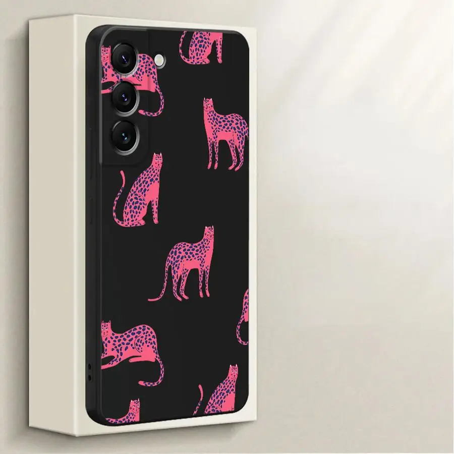 Soft Cover Phone Case for Samsung Galaxy A24 A11 A12 A51 A22 A52 A35 A16 A34 A13 A14 A15 A36 A26 Pink Leopard Pattern