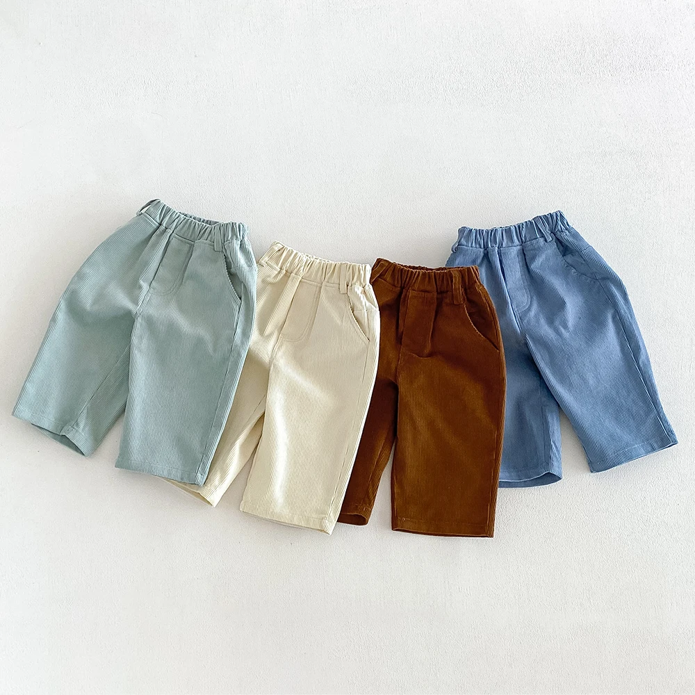 Herbst Kinder Loose Fit Cordhosen Kleinkind Jungen Mädchen Lässige Einfarbige Hosen Kinder Haremshosen Kinder Lange Hosen für den Winter – Detail 4