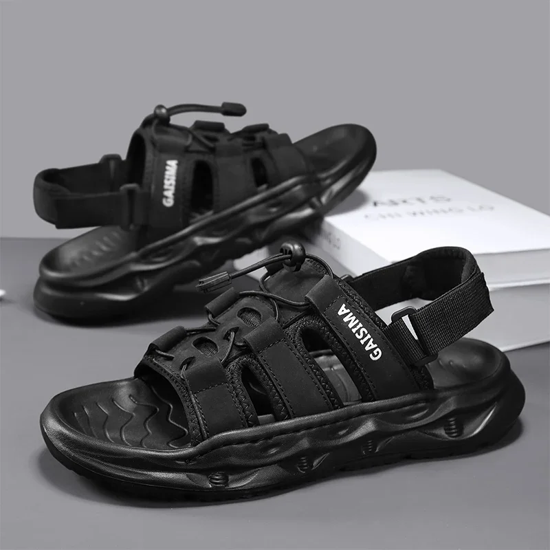 شقة عادية عدم الانزلاق التجفيف السريع الذكور أحذية الشاطئ الرجال الصنادل في الهواء الطلق المشي لمسافات طويلة المشي تنفس موضة كبيرة الحجم 44 جديد #1