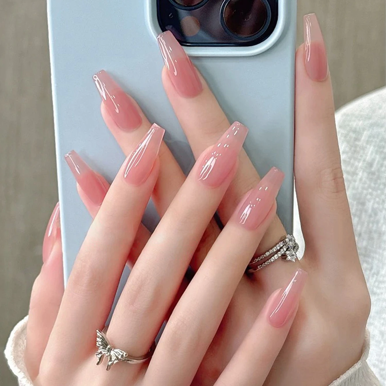 6-częściowy zestaw lakierów hybrydowych na lato 2025 - Ice Skin Nude & Bare Pink Gradient, długotrwałe akcesoria do paznokci do salonu i DIY (zestaw lakierów hybrydowych)