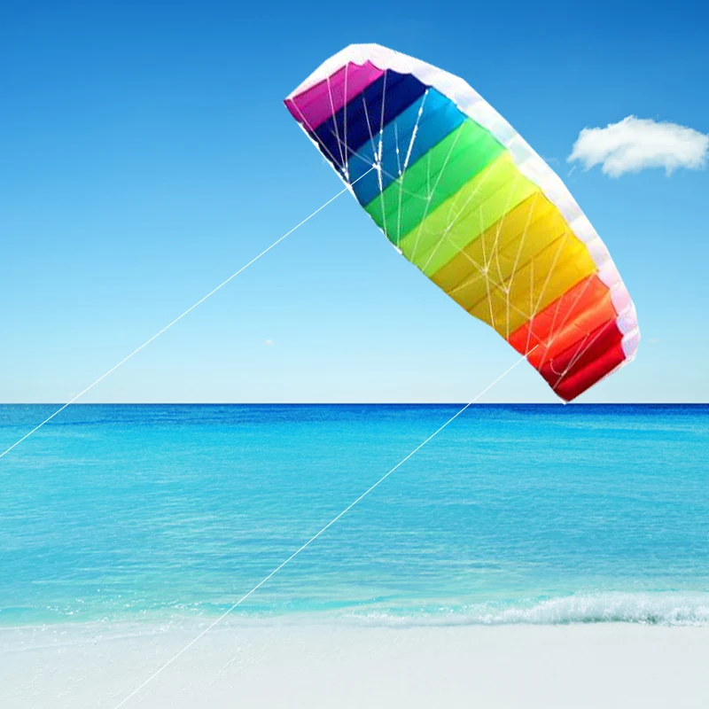 จัดส่งฟรี 270 ซม.สายคู่ขนาดใหญ่ Parafoil Kites บิน Fidget ของเล่น Serf พวงมาลัย Inflatable เกมนักบิน Kite Surf Kite