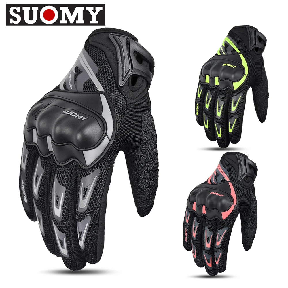 Suomy Shockproof Summer Breathable Mesh Motorcycle Racing Gloves Touch Screen Off Road Motorbike Riding Gloves Guantes Moto XXL