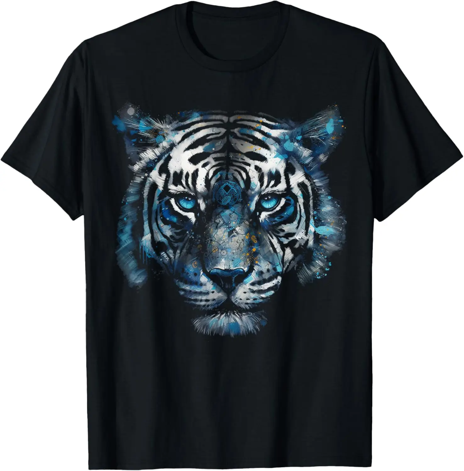 

Tiger Artwork - Blue Eyes - Animal Art Tiger T-Shirt