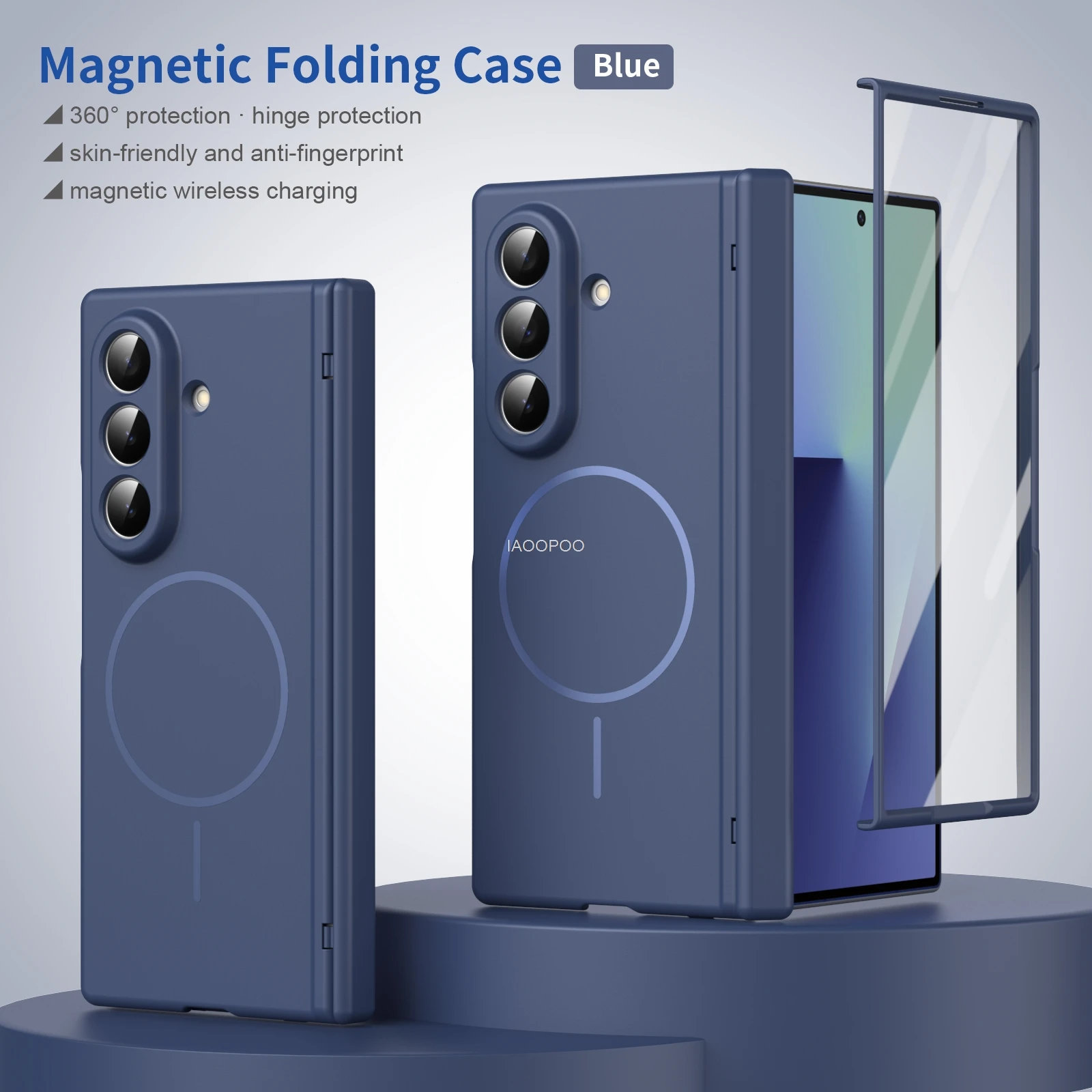 Matte Skin-Feel PC Cover Case for Samsung Galaxy Z Fold 8 Ultra Fold 7 6 5 Magnetic Charging Hinge Protect Glass Screen Film