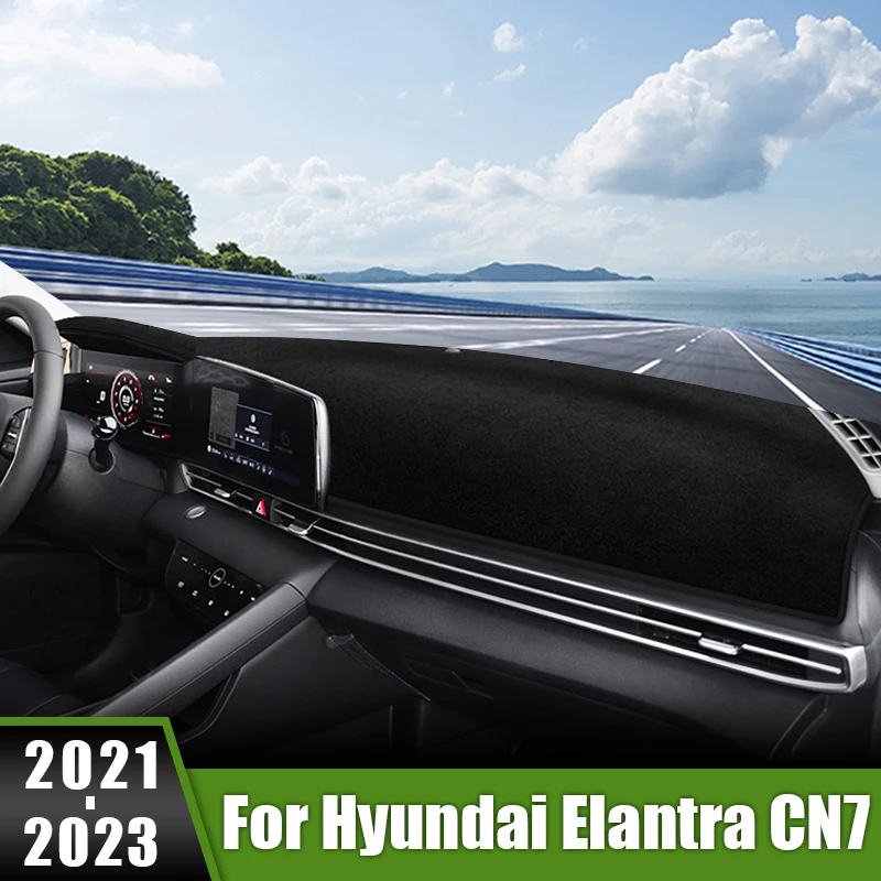 

For Hyundai Elantra CN7 2021 2022 2023 Car Dashboard Mat Avoid Light Sun Shade Pad Cover Anti-UV Carpets Interior Accessories