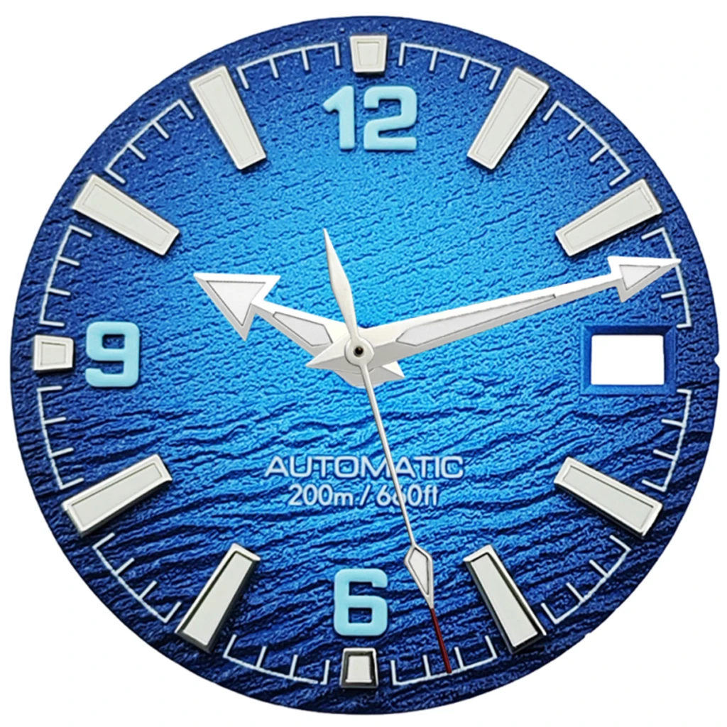 28,5-mm-Zifferblatt für NH35-Uhren mit Zeigern, steriles Zifferblatt für NH34- und NH35-Uhren, passend für 3:00-Uhr- und 3:8-Uhr-Automatikwerke.