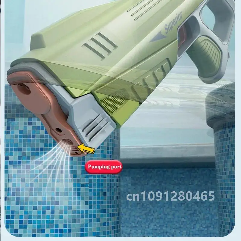 Pistola de almacenamiento de agua automática eléctrica de 43cm, juguetes portátiles para niños, playa de verano, lucha al aire libre, juguetes de fantasía para niños, juego