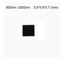 Infrared 800nm Long Wave Pass Filter Rectangle=5x8mm / 5.9x5.9mm Thickness-0.5/0.7MM HWB760 Black Glass 1PCS