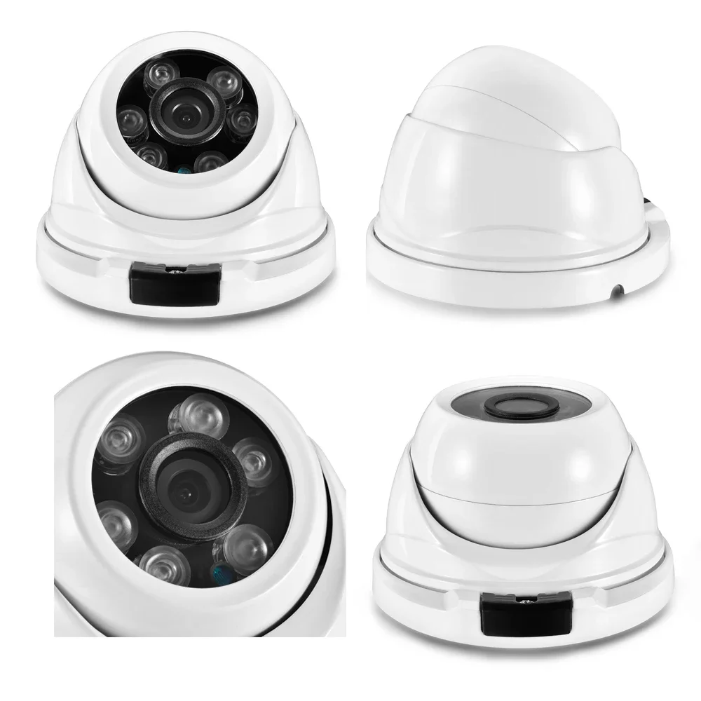 AZISHN Outdoor Metal Audio Infrared Night Vision Hemisphere 4K 8MPH.265 POE Video Surveillance CCTV Camera