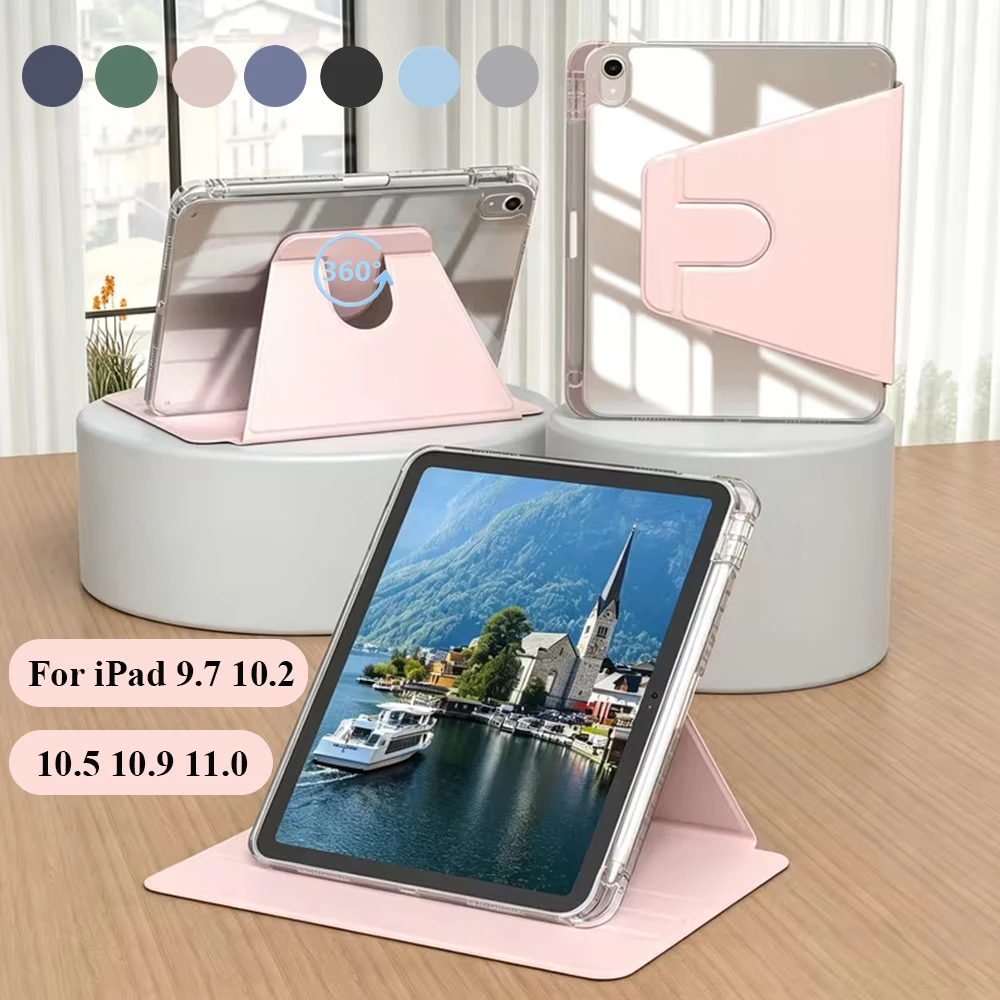360 °   Drehbare Hülle für iPad Air 11 M2, Hülle für Air 5/4, iPad 10. Gen 10,9 Zoll, Mini 6, 7/8/9. Gen 10,2 Zoll, Pro 11, 12,9, 13 Tablet-Hülle