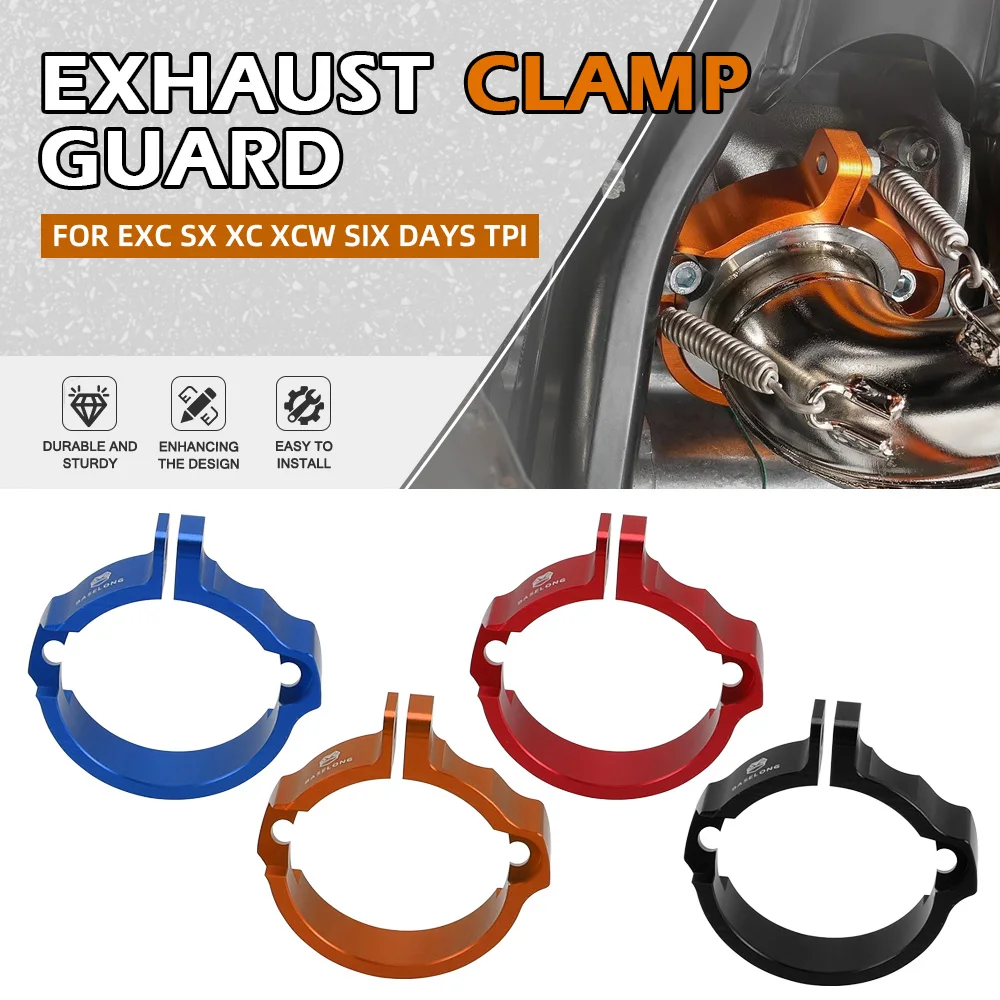 

For GASGAS EC 250 /300 EX 250 MC 250 2024-2025 Motorcycle Accessories CNC Aluminium Exhaust Flange Clamp Cover Guard Protector