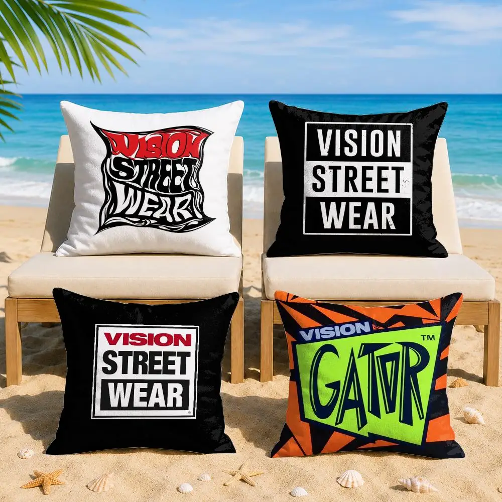 V-Vision S-Street W-WearS Cushion Cover Soft Short Plush Double-Sided Printing Home Decor Machine Washable Pillow Case Gift