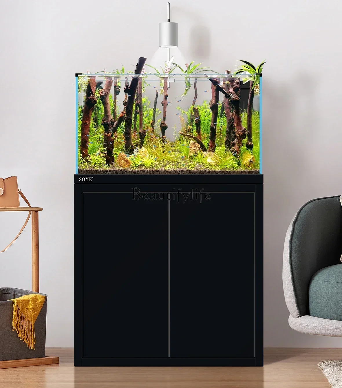 

LD33Living Room Small Landscape Super White Ecological Glass Bottom Filter Household Lanshou High-End Floor