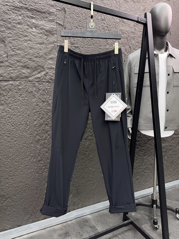 

Svip Men's Faionable Pure Color Straight Leg Casual Pants Qui Dry Breathable Cool Sensation Spring Summer Leisure Trousers