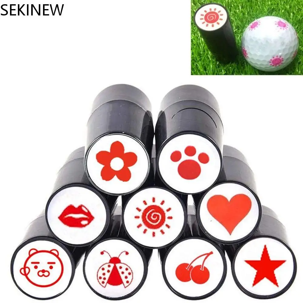 อุปกรณ์กอล์ฟ Colorfast รูปแบบต่างๆ Multicolors Long Lasting Stamp Marker Golf Ball Stamper Quick-dry Impression Seal