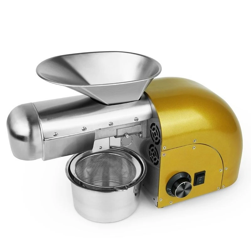 Oil press Small household oil press, stainless steel family automatic hot and cold press