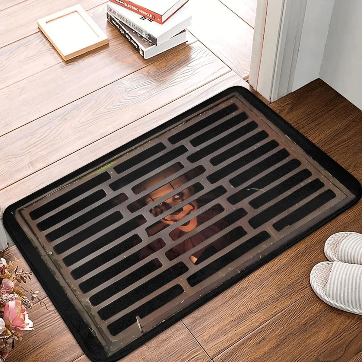 Manhole Well Cover Bathroom Mat Clown Horror Creepy Grate Doormat Kitchen Carpet Outdoor Rug Home Decoration