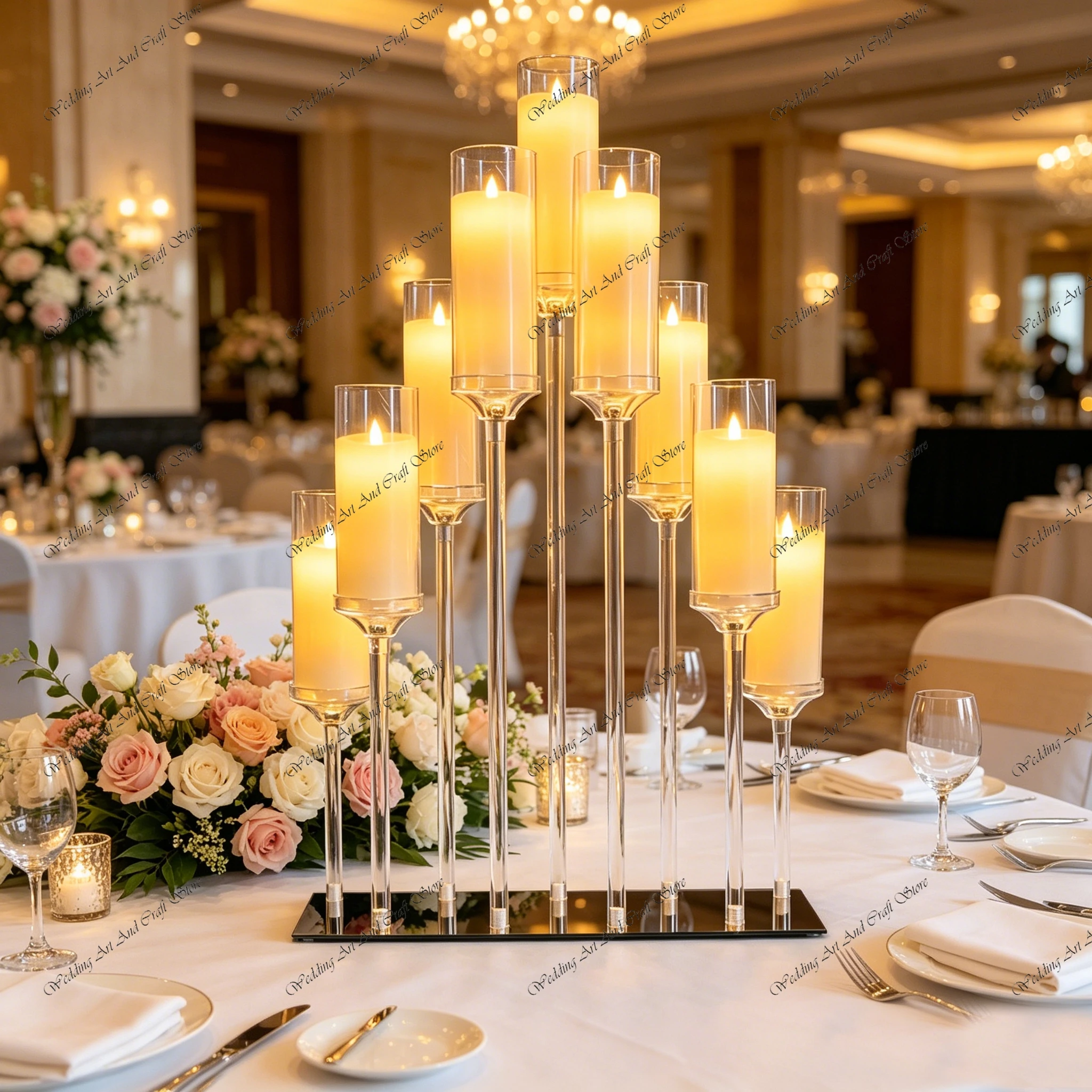 

10pcs f30 95cm Wedding Table Tall Centerpiece Acrylic Tubes Candle Sticks Acrylic Candle Stand for Christmas Occasions ivy1042