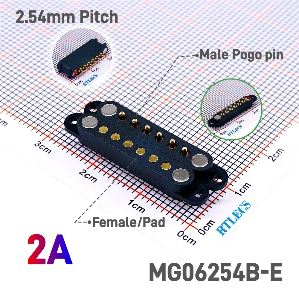 1/5/20 шт. 2A DC Магнитный разъем Pogo Pin 2Pin 3 4 5 6 7 8 9P Pogopin Мужской Женский расстояние 2,5 мм Пружинная розетка постоянного тока