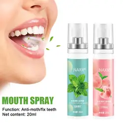 Fresh Breath Mint Peach Mouth Spray Probiotics Breath Freshener Effective Lasting Bad Breath Spray Toothpaste Lasting Freshnes