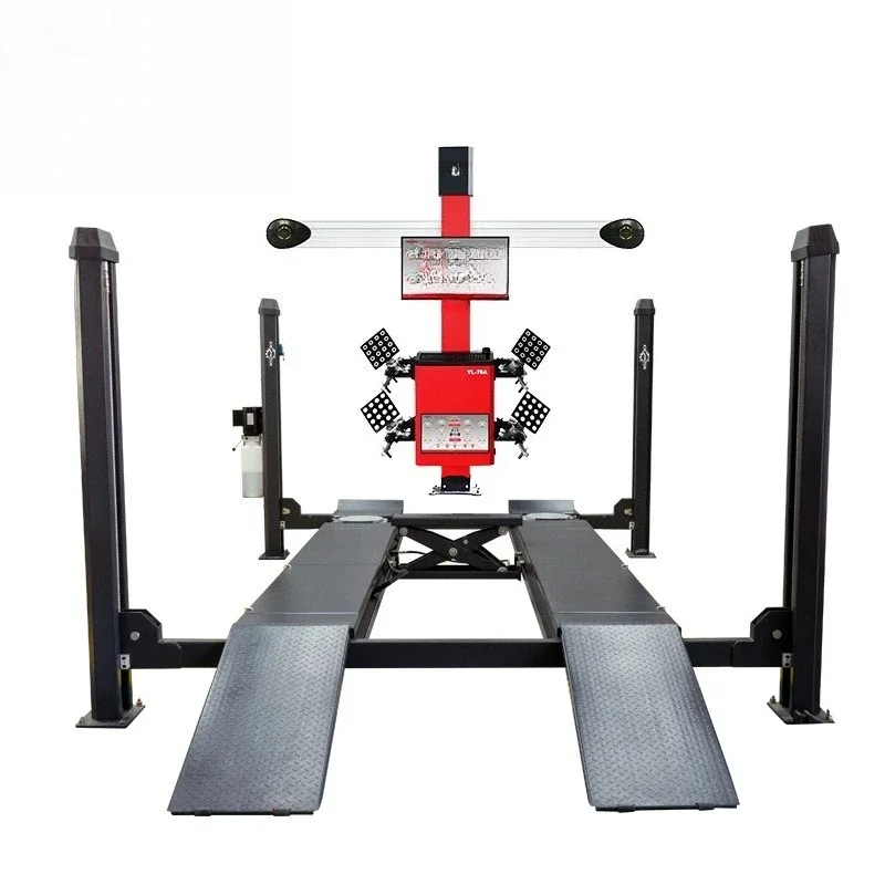 Four-column lift, full set of four-wheel aligner positioning equipment