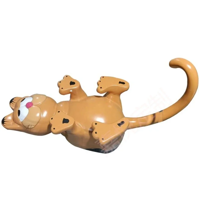 Cute Design Special-shaped Creative Cat Tea Tempered Glass, FRP Cartoon Animal, Garfield Coffee Table