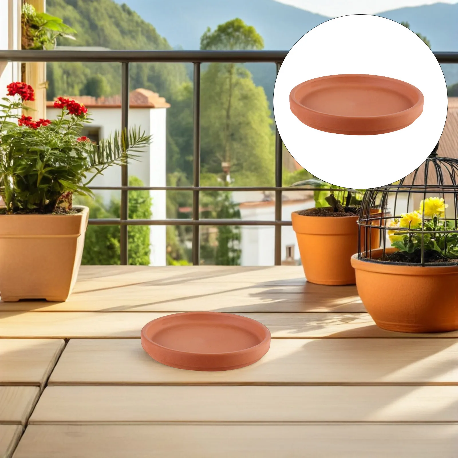 

Round Flowerpot Tray Plant Pot Plate Drip Saucer for Indoor Terracotta Ceramic Clay Potted Plants Flower Pottery Holder