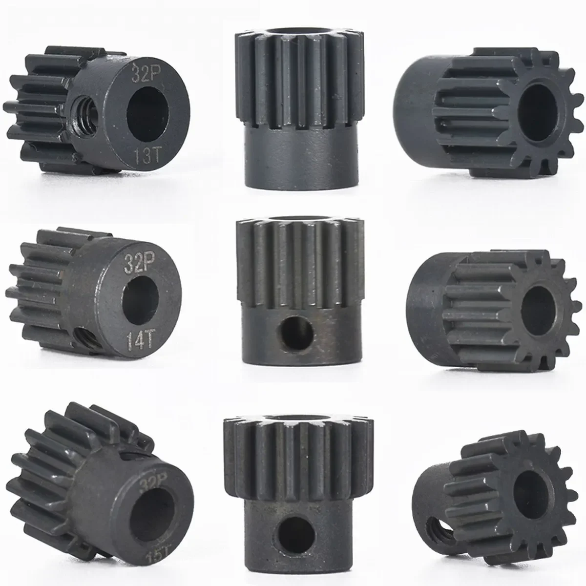 32P M0.8 5mm 13T 14T 15T 16T 17T 18T 19T 20T 21T Black steel metal Pinion Motor Gear For 1/10 Rc Model Car Motor