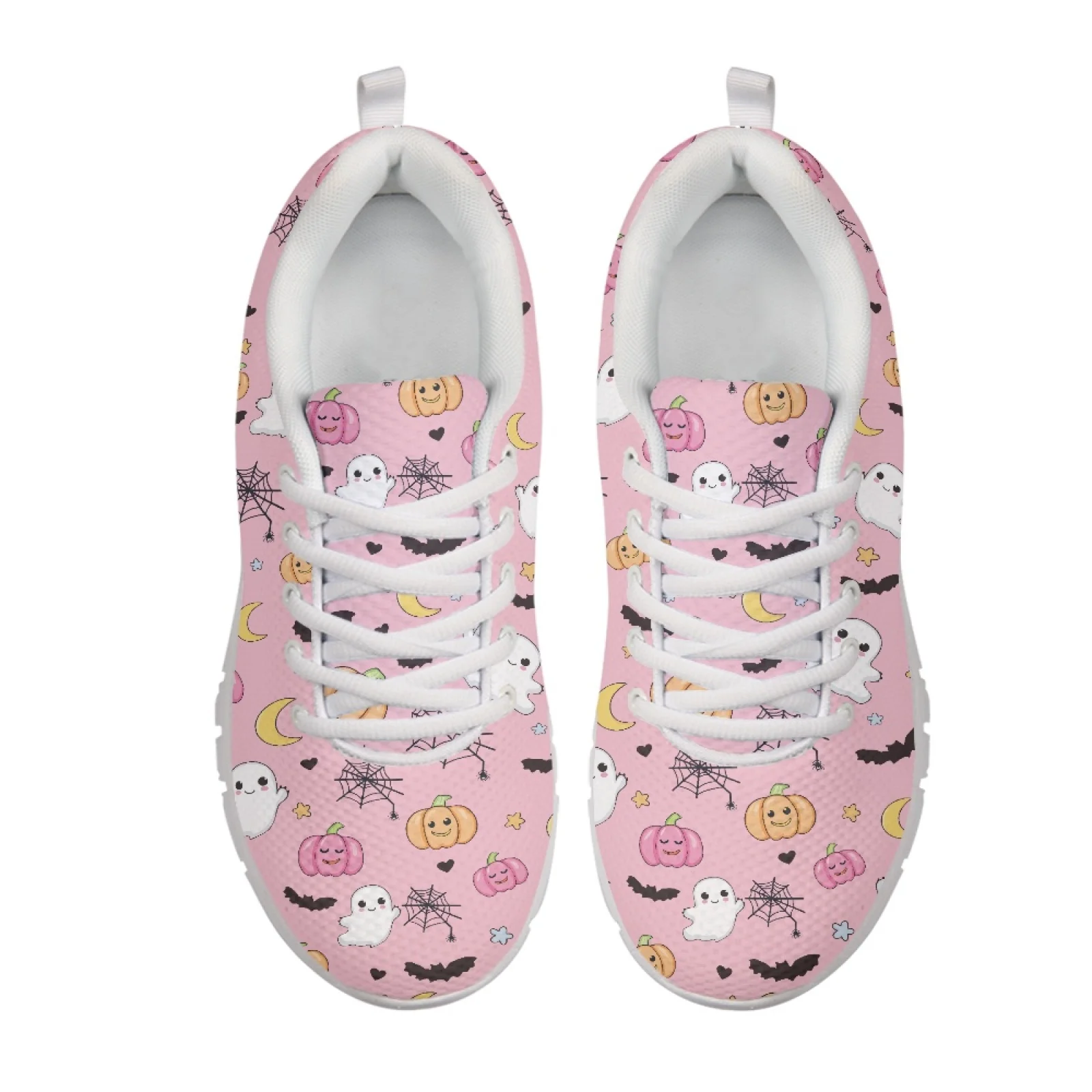 Coloranimal Pumpkin Ghost Print New Design Training Shoes Mesh Running Sneakers Low Top Walking Sneakers for Men