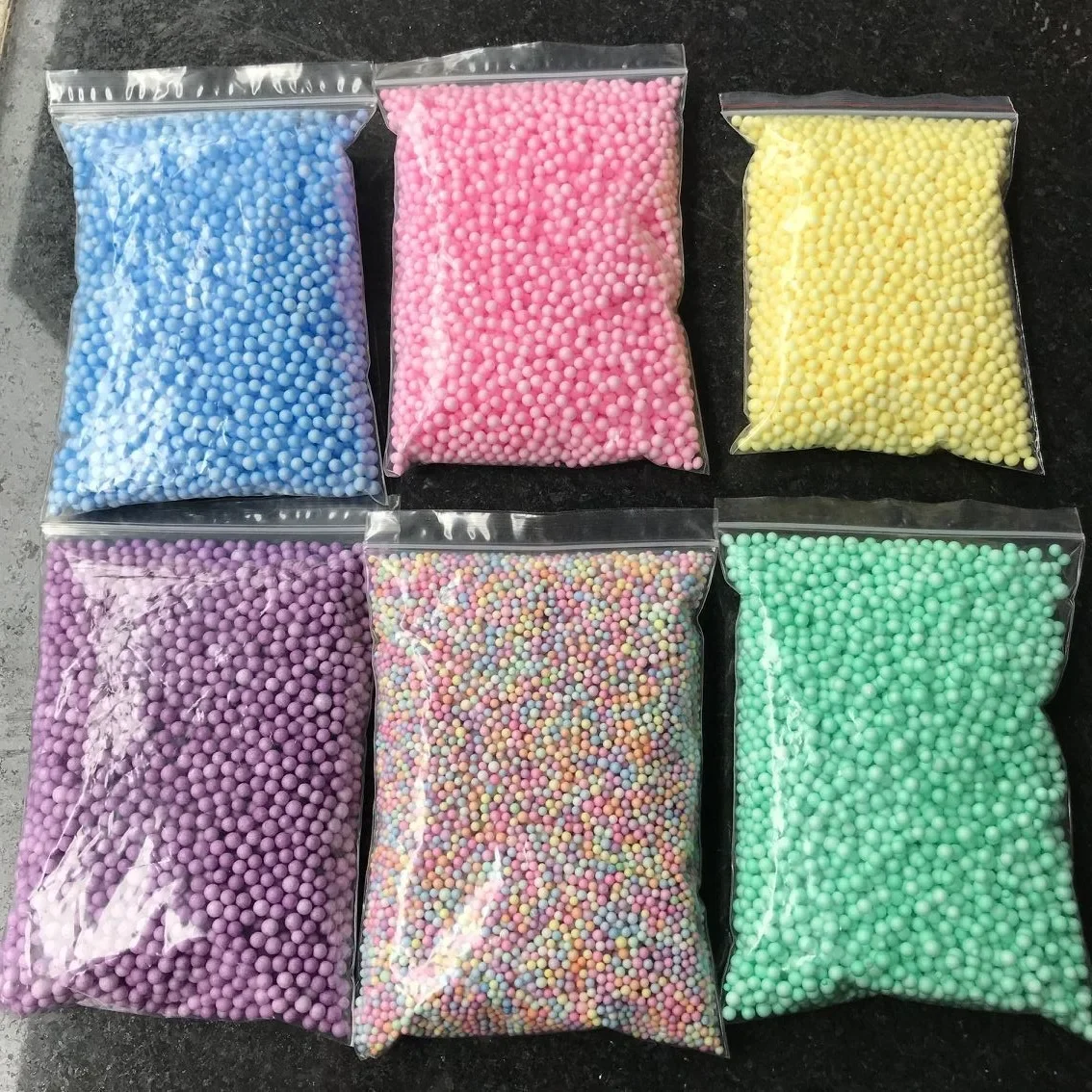 1 pacote de bolas de isopor de poliestireno garrafa diy partículas de lama de neve acessórios bolas de slime pequenas contas de espuma enchimento de balão *