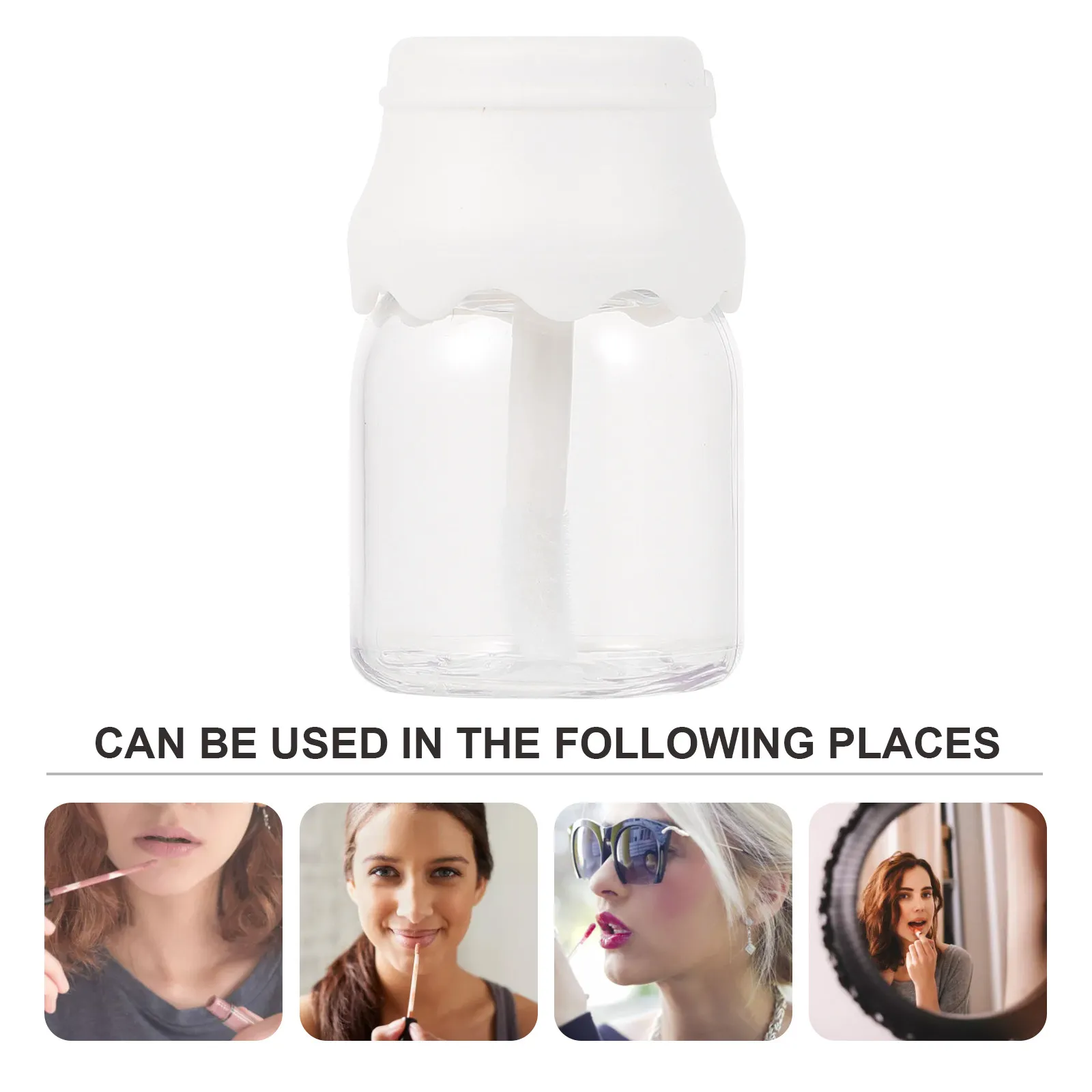 20Pcs Lip Gloss Containers Bottle Shape Refillable Plastic Lip Balm Tubes with Brush Head for Easy Application