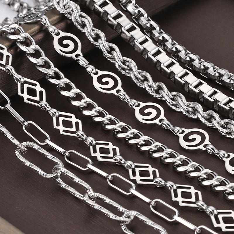 

1Meter Stainless Steel Multi-style Chains For Jewelry Making Materials Necklaces Bracelets Necklaces Keychain DIY Accessories