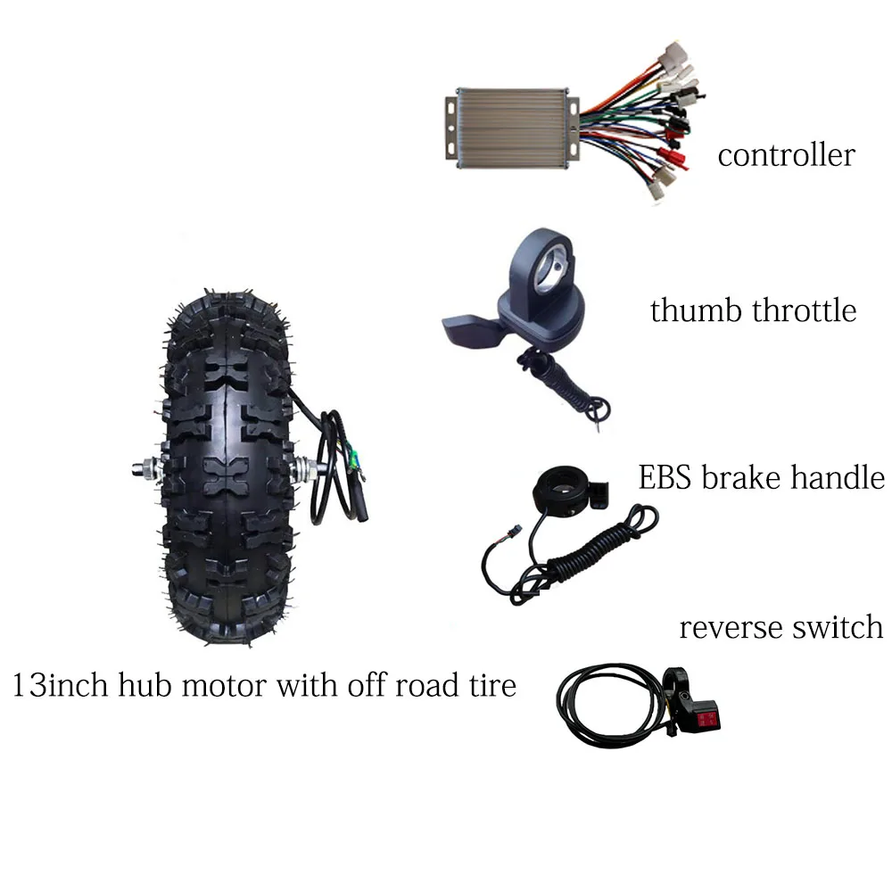 Electric Fishing Wheelbarrow Conversion Kits Low Speed Hub Motor Brushless Controller Brake Throttle for Electric Wheelbarrow