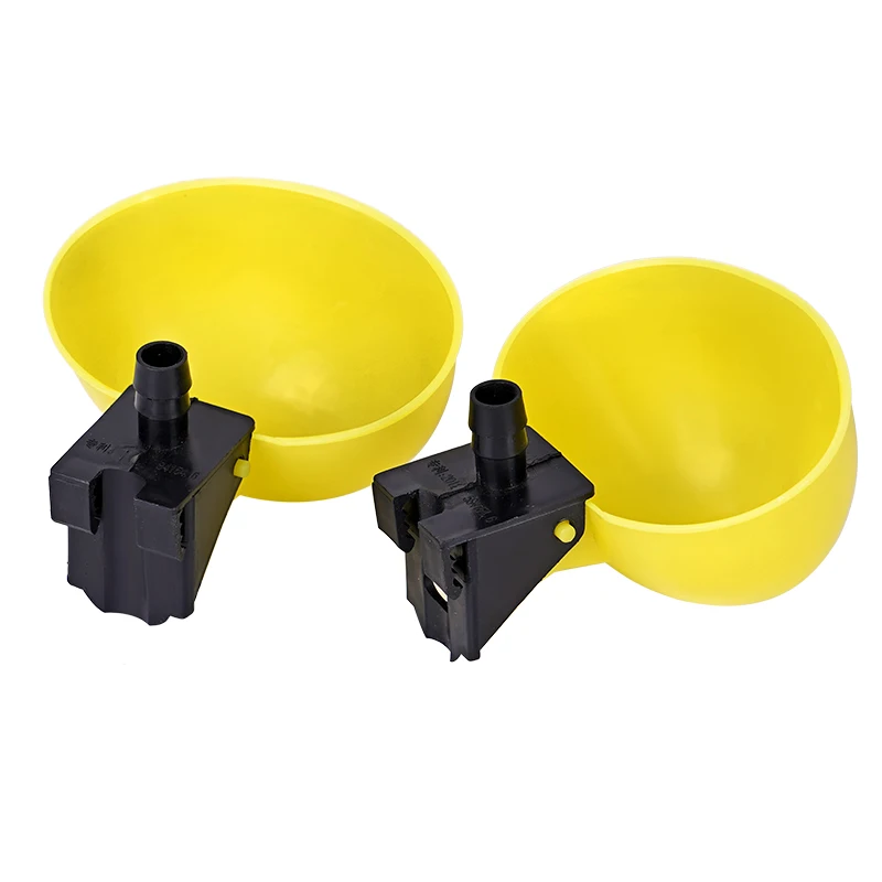 10/20 Pcs Automatic Chicken Quail Drinking Bowls Waterer Drinker Yellow Cups for Bird 9.5mm Poultry Water Drinking Fountain