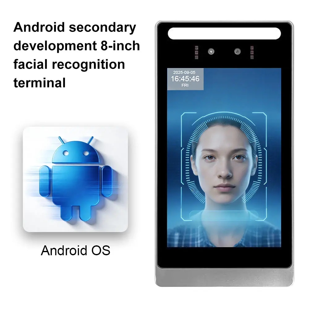 Biometric Access Control Video Intercom with 8-inch LCD Screen Waterproof/Weatherproof Android 11