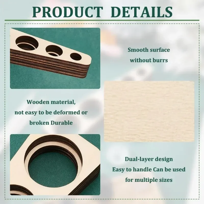 2pcs Wood Safety Eyes Insertion Tool Auxiliary Tool for Attaching Safety Eyes and Washers Eyeball Gauge Board Amigurumi Craft