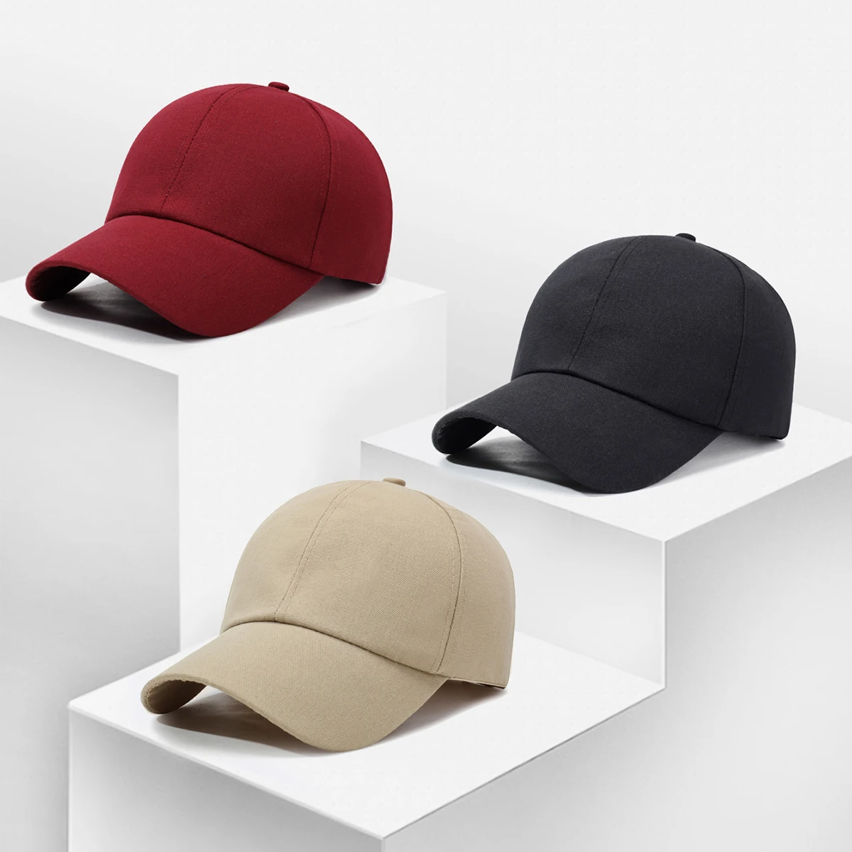 

2025 New Big Head Hat Women's Baseball Cap Showing Face Small Men's Enlarged and Deepened Sun Protection Peaked Cap Pure Color Hiking Sports Mountaineering