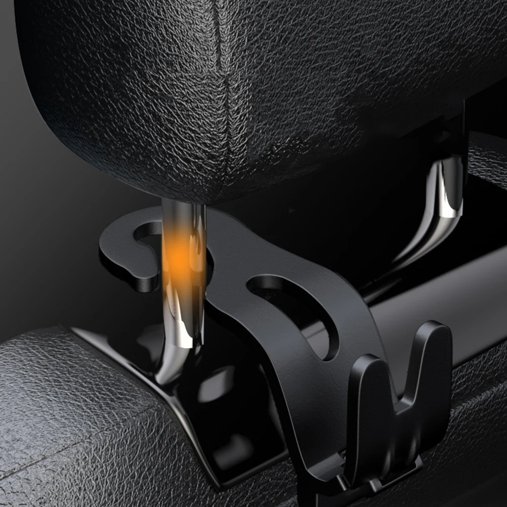 

4Pcs Car Headrest Hooks Storage Back Seat Hooks Hangers Abs Plastic Purse Holder Backseat ganizer Grocery Umbrella Bag
