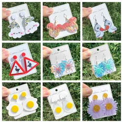 Cute Cartoon Acrylic Dangle Earrings Handmade Mickey Mouse Donut Cloud Drop Earrings Decorative Jewelry Gift for Women Girls