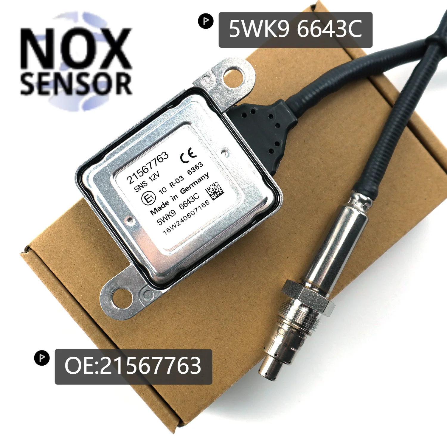 5WK96643C New Manufacture Original Quality Oxygen O2 NOX Sensor Fit For 12V VOLVO MACK Part No# 21567763 5WK9 6643C