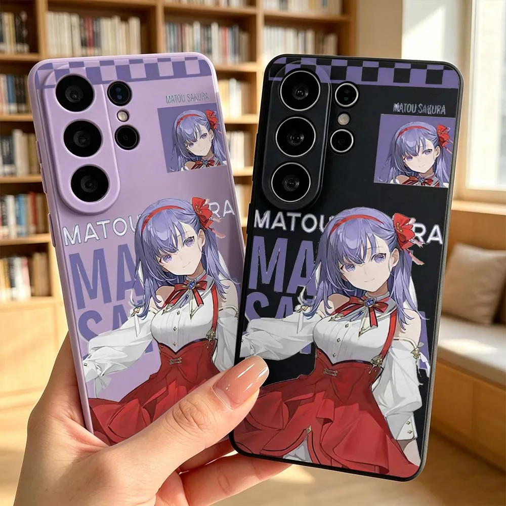 Cartoon Matou Sakura Gift For Samsung Galaxy S26 S25 S24 S23 S22 S21 S20 Plus Edge Ultra Lite FE Soft Phone Case