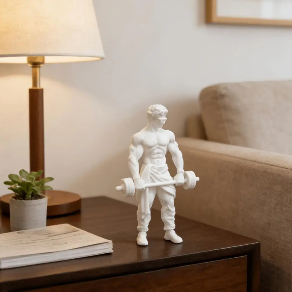 Bodybuilding Desk Decor 3d Printed Muscle Man Ornament Fitness-themed Bodybuilder Sculpture Weightlifting Statue for Gym Office
