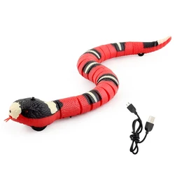 2024 New Electric Moving Snake Interactive Toys for Indoor Cats Realistic Wiggle Sensing Snakes Kitten Chasing Kickers Toy