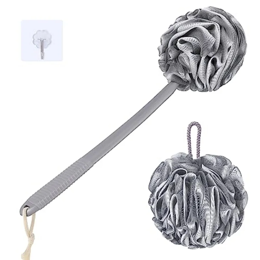 Loofah Sponge Set Back Scrubber for Shower, Anti-Slip Plastic 17